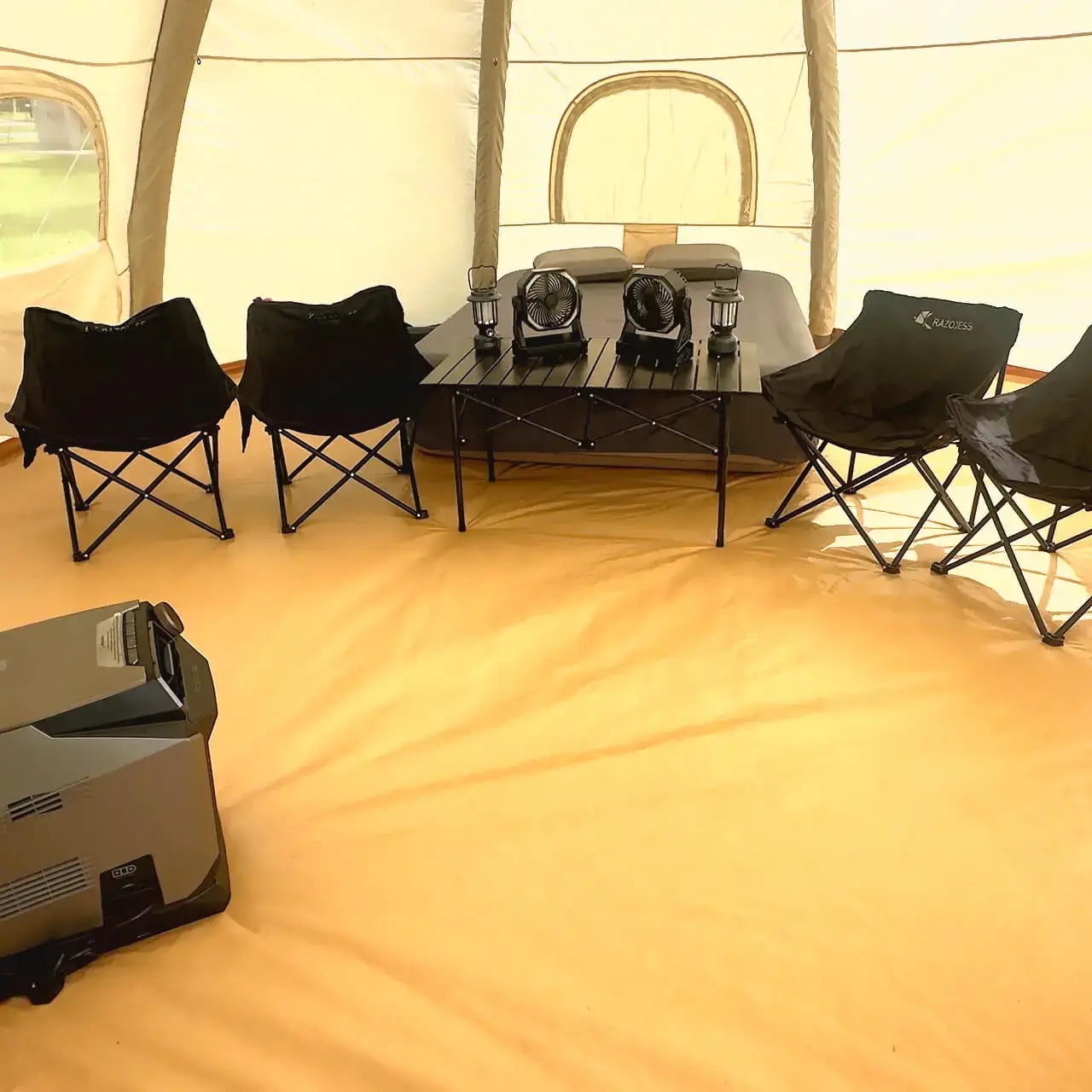 Premium Add-on camping rental equipment available for glamp camp tent rental